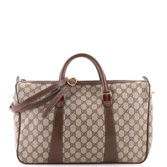 Gucci Vintage Convertible Duffle Bag GG Coated Canvas Medium