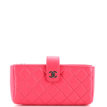 Chanel Phone Holder Clutch Quilted Lambskin
