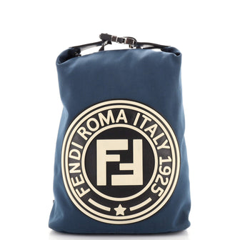 Fendi FF Logo Stamp Buckle Backpack Canvas Large