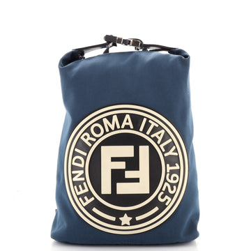 Fendi FF Logo Stamp Buckle Backpack Canvas Large