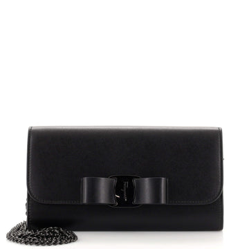 Salvatore Ferragamo Vara Bow Wallet on Chain Leather