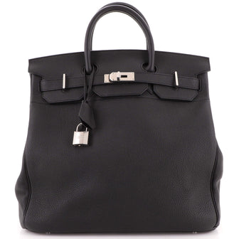 Hermes HAC Birkin Bag Black Togo with Palladium Hardware 40