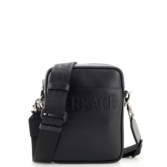 Versace Debossed Logo Messenger Bag Leather Small