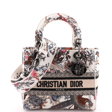 Christian Dior Lady D-Lite Bag Embroidered Canvas Medium