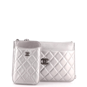 Chanel Multi Pochette Crossbody Bag Quilted Lambskin Medium