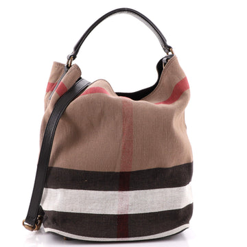 Burberry Ashby Bag House Check Canvas Medium