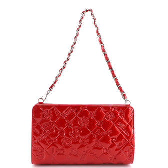 Chanel Lucky Symbols Pochette Embossed Quilted Patent