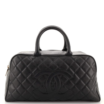 Chanel Timeless CC Bowler Bag Quilted Caviar Large
