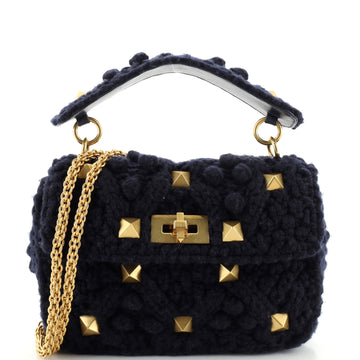 Valentino Garavani Roman Stud Flap Bag Knit Crochet Medium