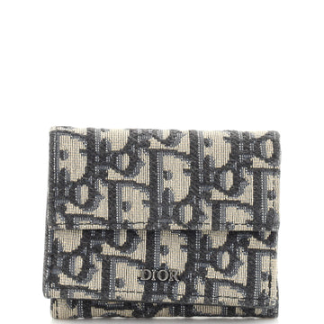 Christian Dior Trifold Flap Wallet Oblique Canvas