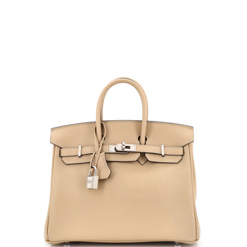 Hermes Birkin Handbag Light Swift with Palladium Hardware 25
