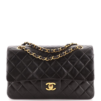 Chanel Vintage Classic Double Flap Bag Quilted Lambskin Medium
