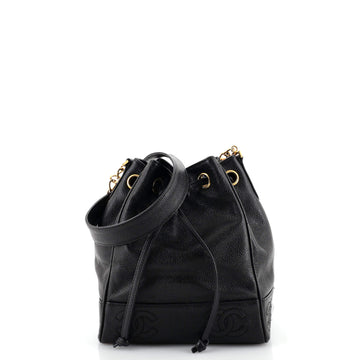 Chanel Vintage CC Drawstring Bucket Bag Caviar Small