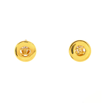 Chanel Vintage CC Round Cutout Clip-On Earrings Metal