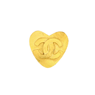 Chanel Vintage CC Heart Brooch Metal