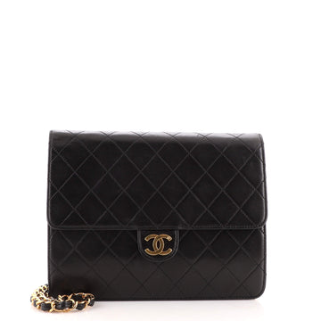 Chanel Vintage Clutch with Chain Quilted Leather Small