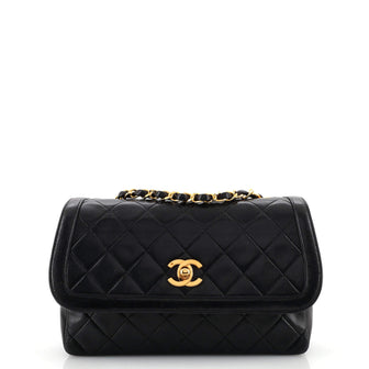 Chanel Vintage CC Chain Flap Bag Quilted Lambskin Small