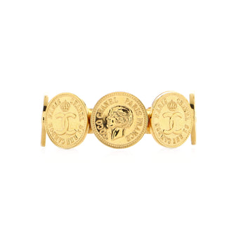 Chanel Vintage CC Coin Cuff Bracelet Metal