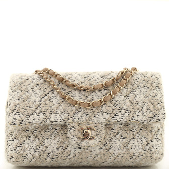 Chanel Classic Double Flap Bag Quilted Tweed Medium