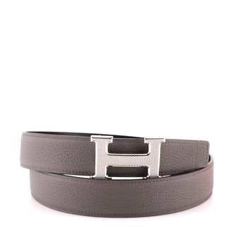 Hermes Constance Reversible Belt Leather with Guilloche Hardware Medium