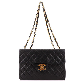 Chanel Vintage Classic Single Flap Bag Quilted Lambskin Maxi