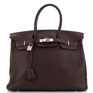 Hermes Birkin Handbag Brown Togo with Palladium Hardware 35