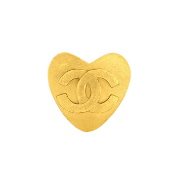 Chanel Vintage CC Heart Brooch Metal
