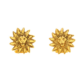 definitive orm Dominerende Chanel Vintage Sunburst Lion Head Cufflinks Metal Gold 19343973