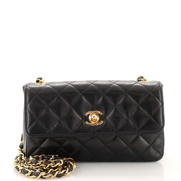 Chanel Vintage CC Chain Flap Bag Quilted Lambskin Mini