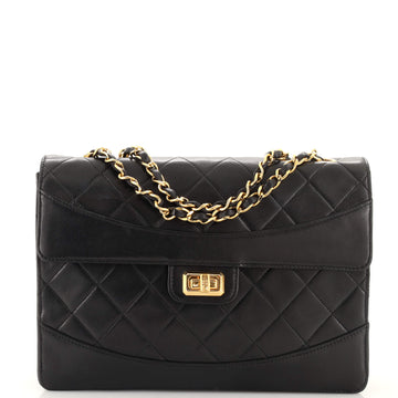Chanel Vintage Mademoiselle Lock Trapezoid Flap Bag Quilted Lambskin Medium