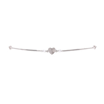 Gucci Interlocking G Heart Charm Bracelet 18K White Gold with Diamond