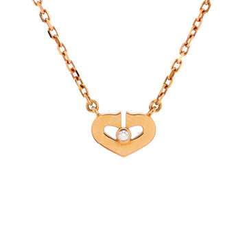 Cartier C Heart de Cartier Pendant Necklace 18K Rose Gold with Diamond XS