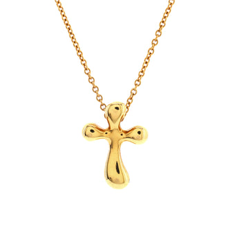 Tiffany & Co. Elsa Peretti Cross Pendant Necklace 18K Yellow Gold