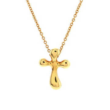 Tiffany & Co. Elsa Peretti Cross Pendant Necklace 18K Yellow Gold