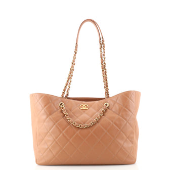 Chanel Open Shopping Tote Quilted Lambskin Large