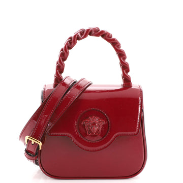 Versace La Medusa Chain Handle Crossbody Bag Patent Mini