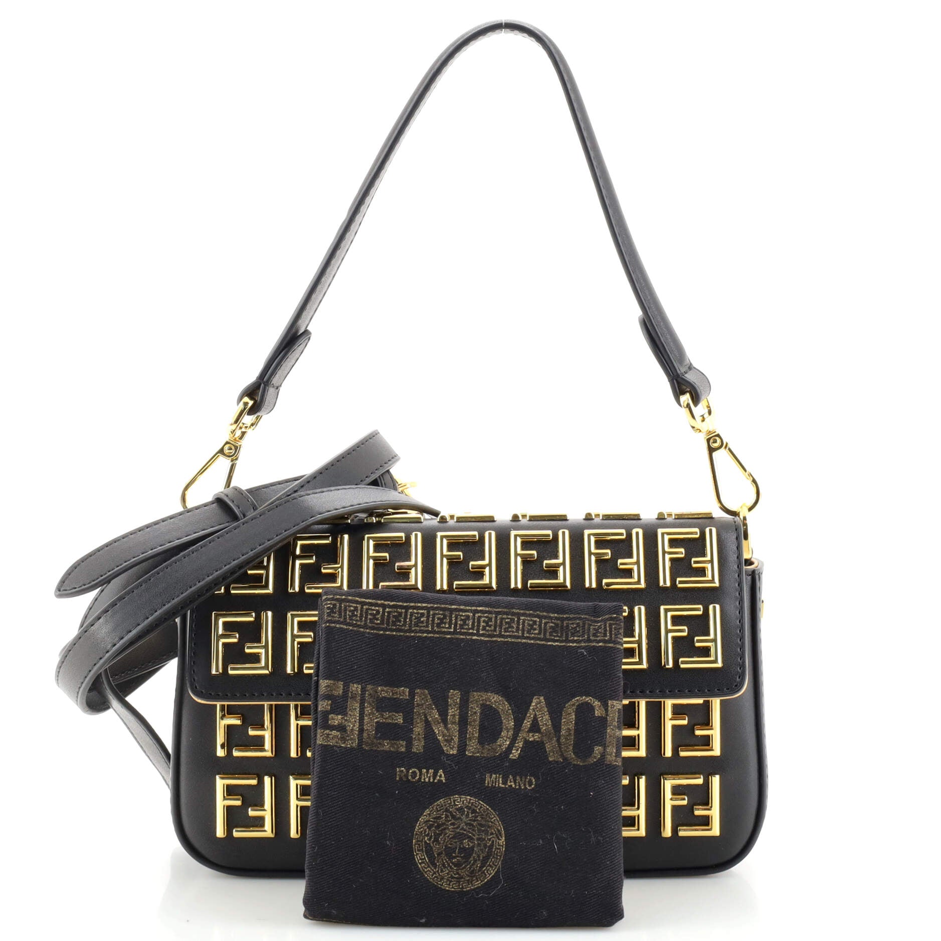 Fendi x Versace Fendace Brooch Baguette NM Bag FF Embellished