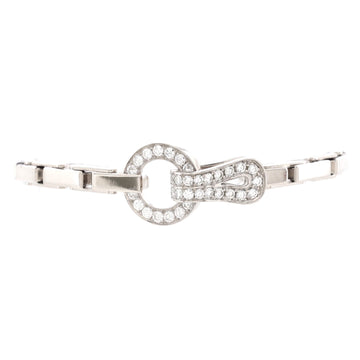 Cartier Agrafe Chain Link Bracelet 18K White Gold and Diamonds