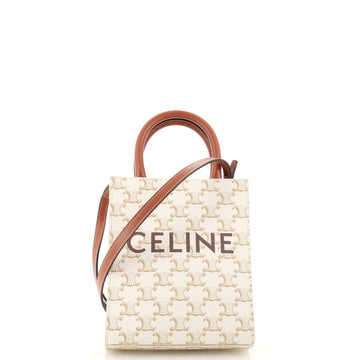 Celine Vertical Cabas Tote Triomphe Coated Canvas Mini