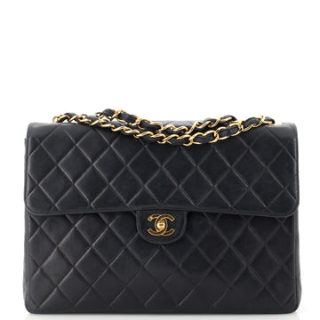 Chanel Vintage Classic Single Flap Bag Quilted Lambskin Jumbo