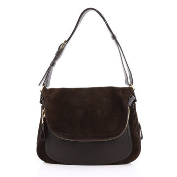 Tom Ford Jennifer Shoulder Bag Leather and Suede Large 1935401