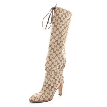 Gucci Women's Lisa Knee High Boots GG Canvas
