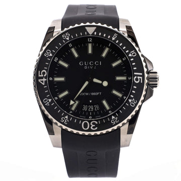 Gucci Dive 200M Quartz Watch Stainless Steel and Rubber 45