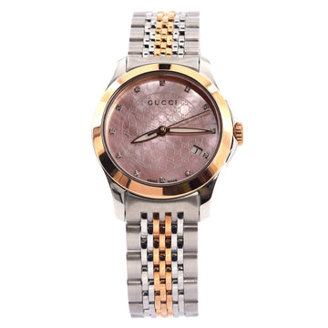 Gucci G-Timeless Quartz Watch Stainless Steel with Mother of Pearl and Diamond Markers 27