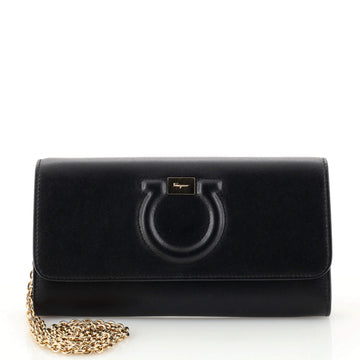 Salvatore Ferragamo Gancini Wallet on Chain Leather