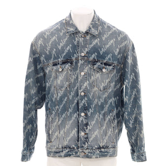Balenciaga Scribble Logo Jacket Printed Denim
