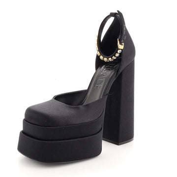Versace Women's Medusa Aevitas Platform Pumps Satin with Crystals
