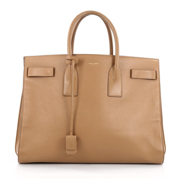 Saint Laurent Sac De Jour Handbag Leather Large Neutral