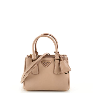 Prada Galleria Double Zip Tote Saffiano Leather Mini