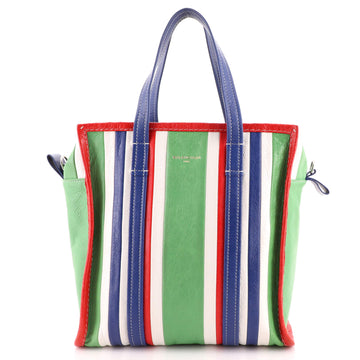 Balenciaga Bazar Convertible Tote Striped Leather Small